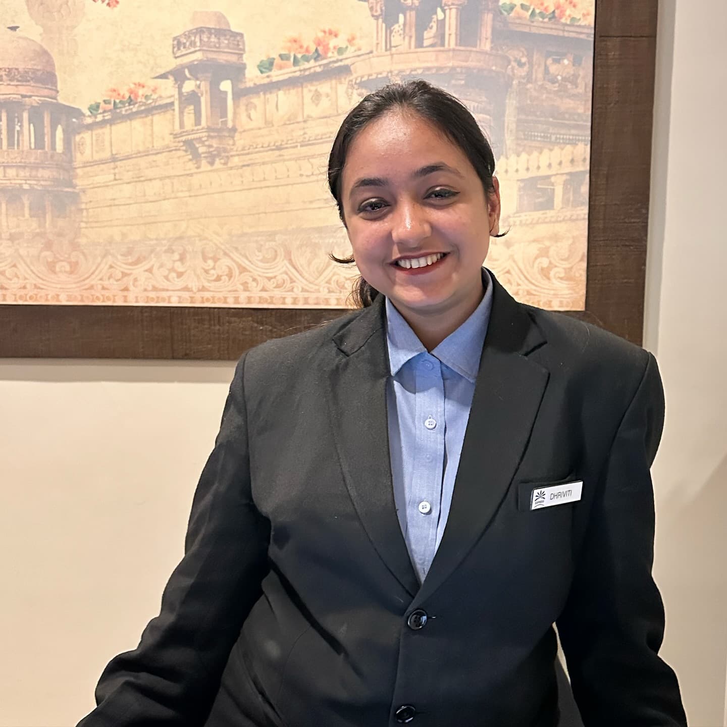 Dhriviti Shah, Wings Institute alumnus working as Hotel Staff at Express Hotel Vadodara