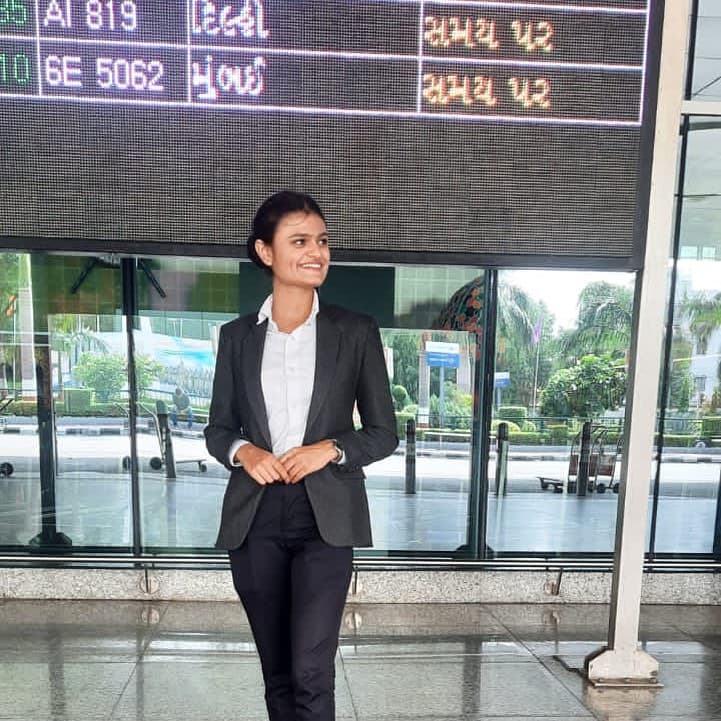 Himani Suthar, Wings Institute alumnus working as Ground Staff at Vadodara International Airport