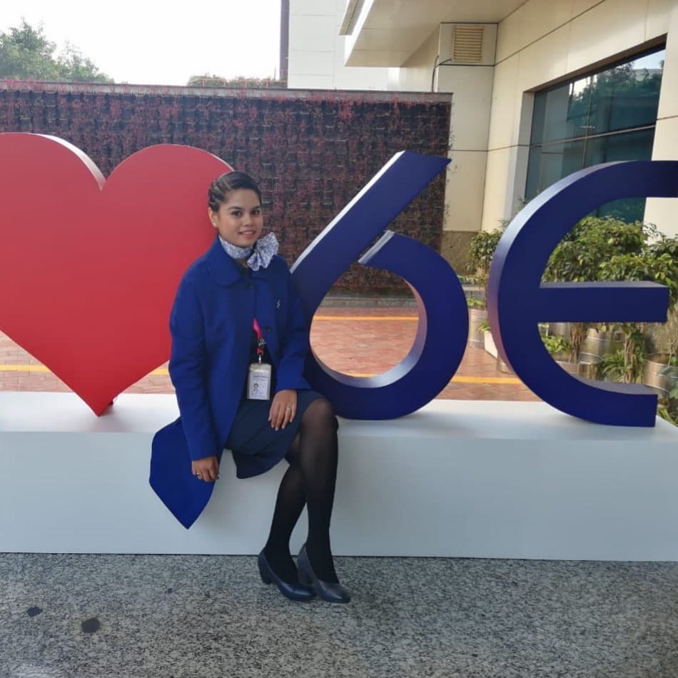 Jyotika Sharma, Wings Institute alumnus working as Ground Staff at IndiGo Airlines