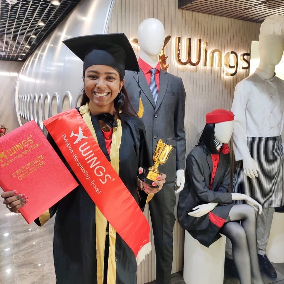 Kajal Verma, Wings Institute alumnus working as Ground Staff at Emirates Airlines
