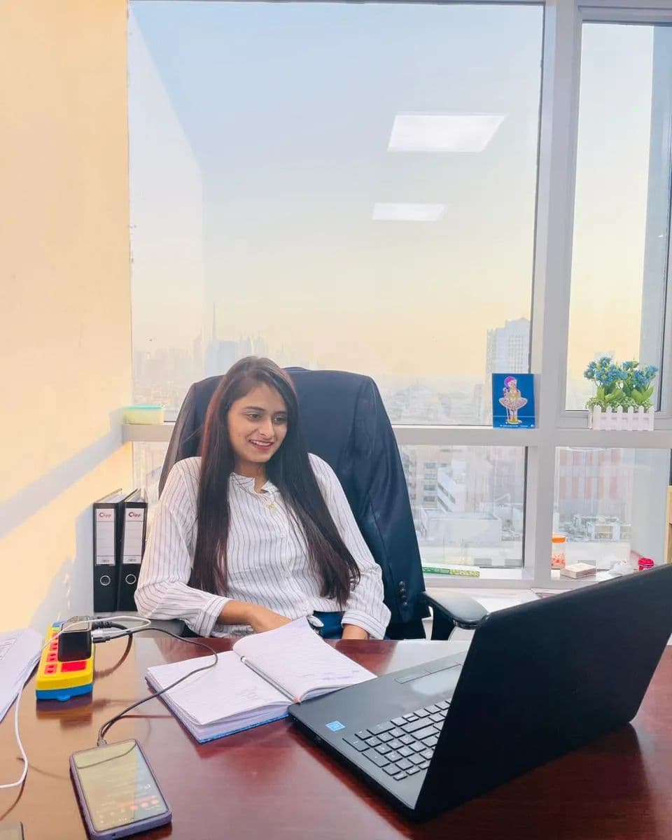 Khushi Parmar, Wings Institute alumnus working as HR Consultant at Muthalaj HR Dubai