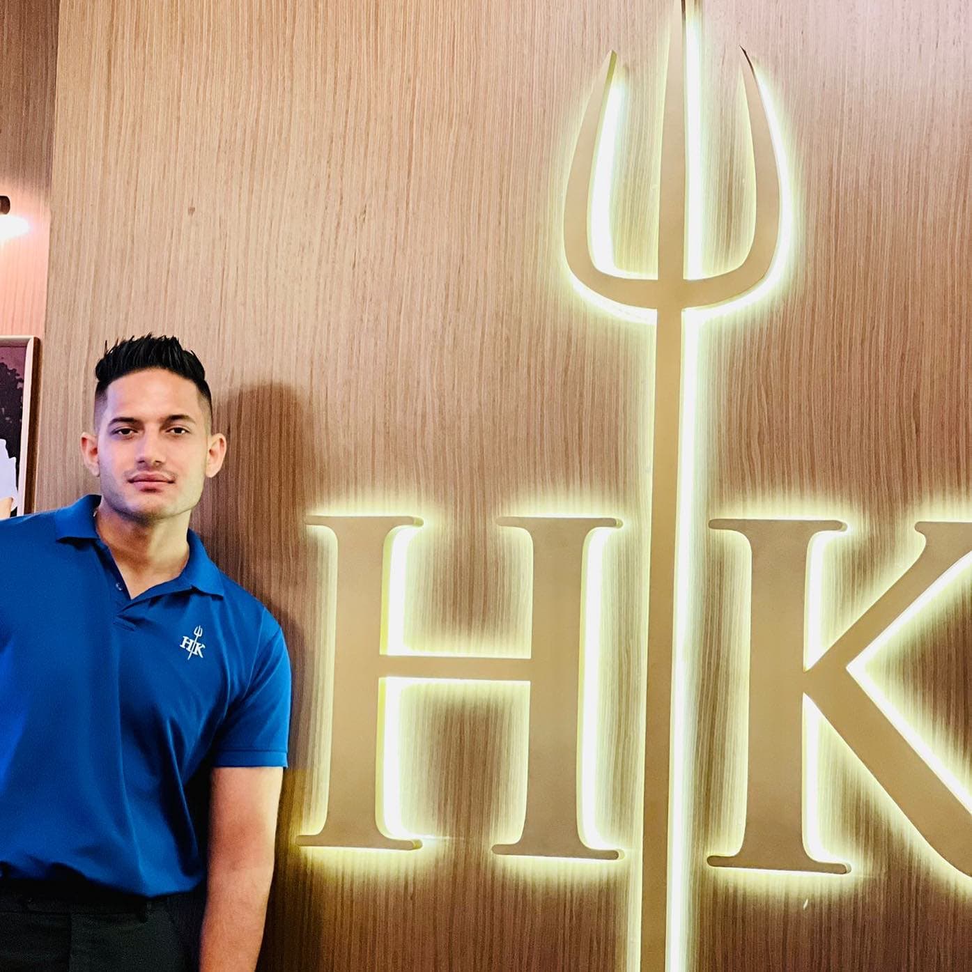 Maaz Shaikh, Wings Institute alumnus working as F&B at Hell's Kitchen Dubai
