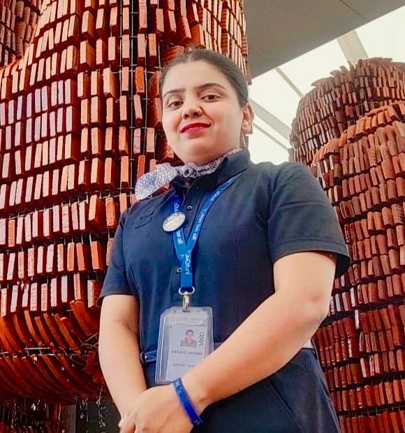 Maitri Chauhan, Wings Institute alumnus working as Ground Staff at IndiGo Airlines