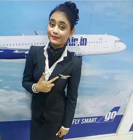Megha Parmar, Wings Institute alumnus working as Cabin Crew at Go Air