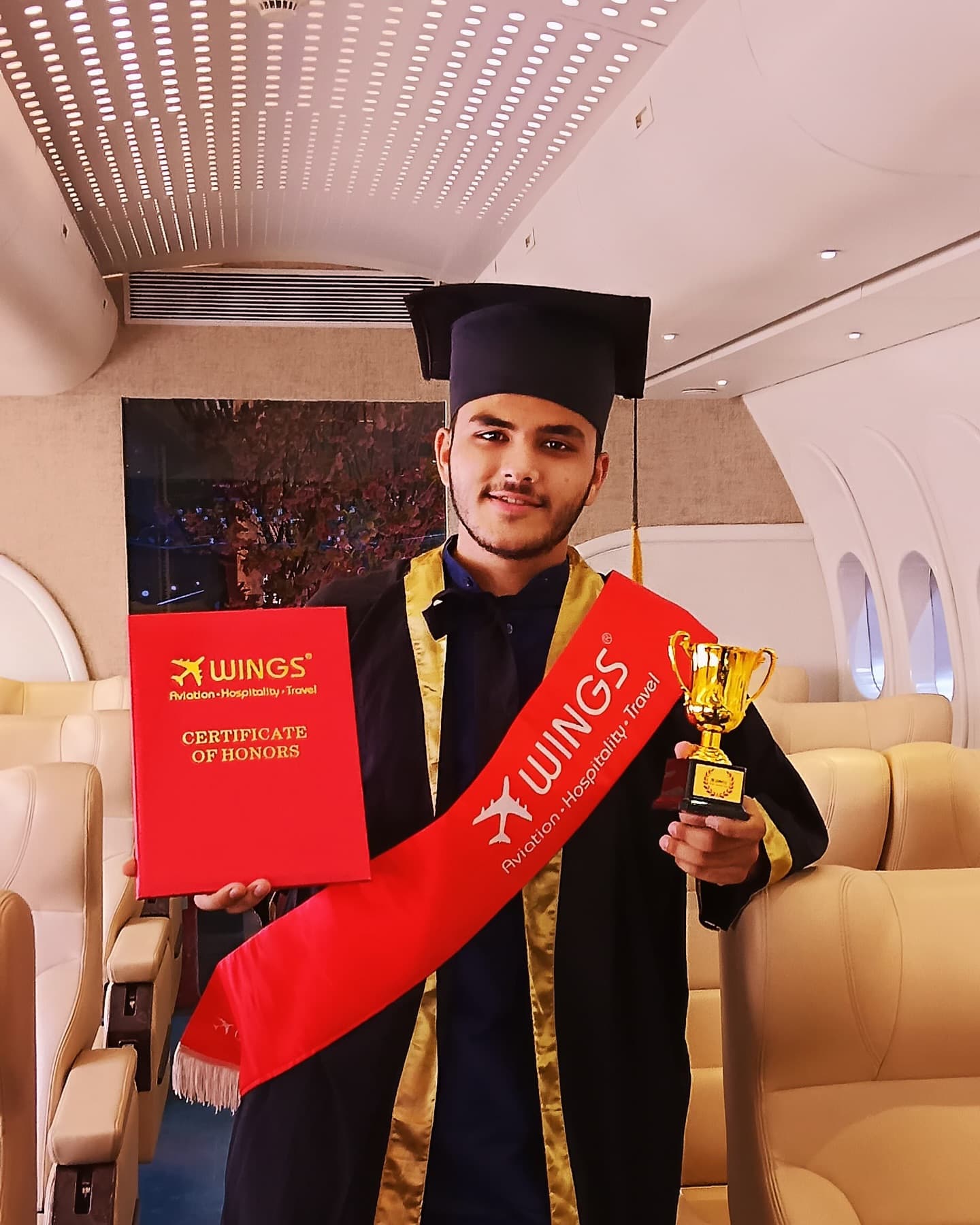 Noman Shaikh, Wings Institute alumnus working as Ground Staff at Vadodara International Airport