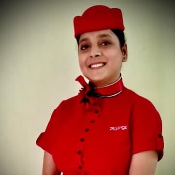 Radha Vasishth, Wings Institute alumnus working as Ground Staff at Ahmedabad International Airport