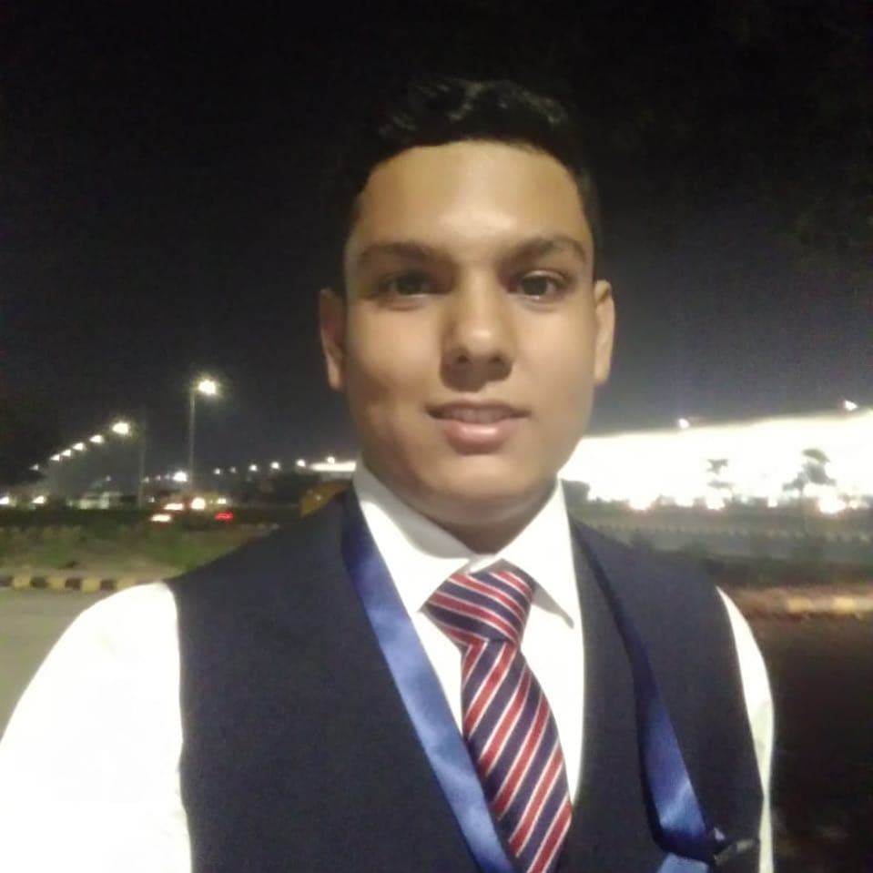 Shivam Shah, Wings Institute alumnus working as Ground Staff at Ahmedabad International Airport