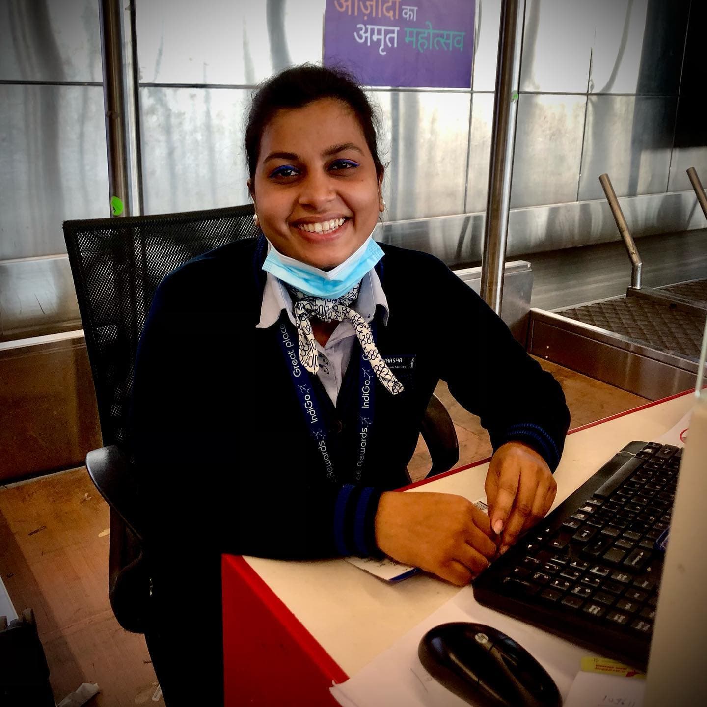 Varsha Tripathi, Wings Institute alumnus working as Ground Staff at IndiGo Airlines