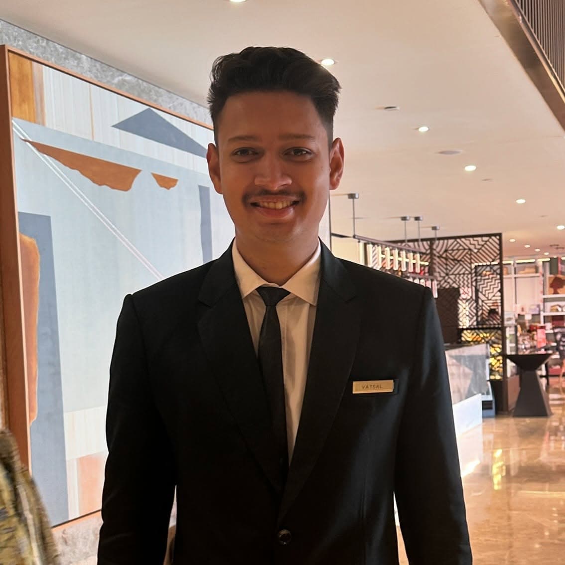 Vatsal Gamit, Wings Institute alumnus working as Hotel Staff at Hyatt Place Vadodara
