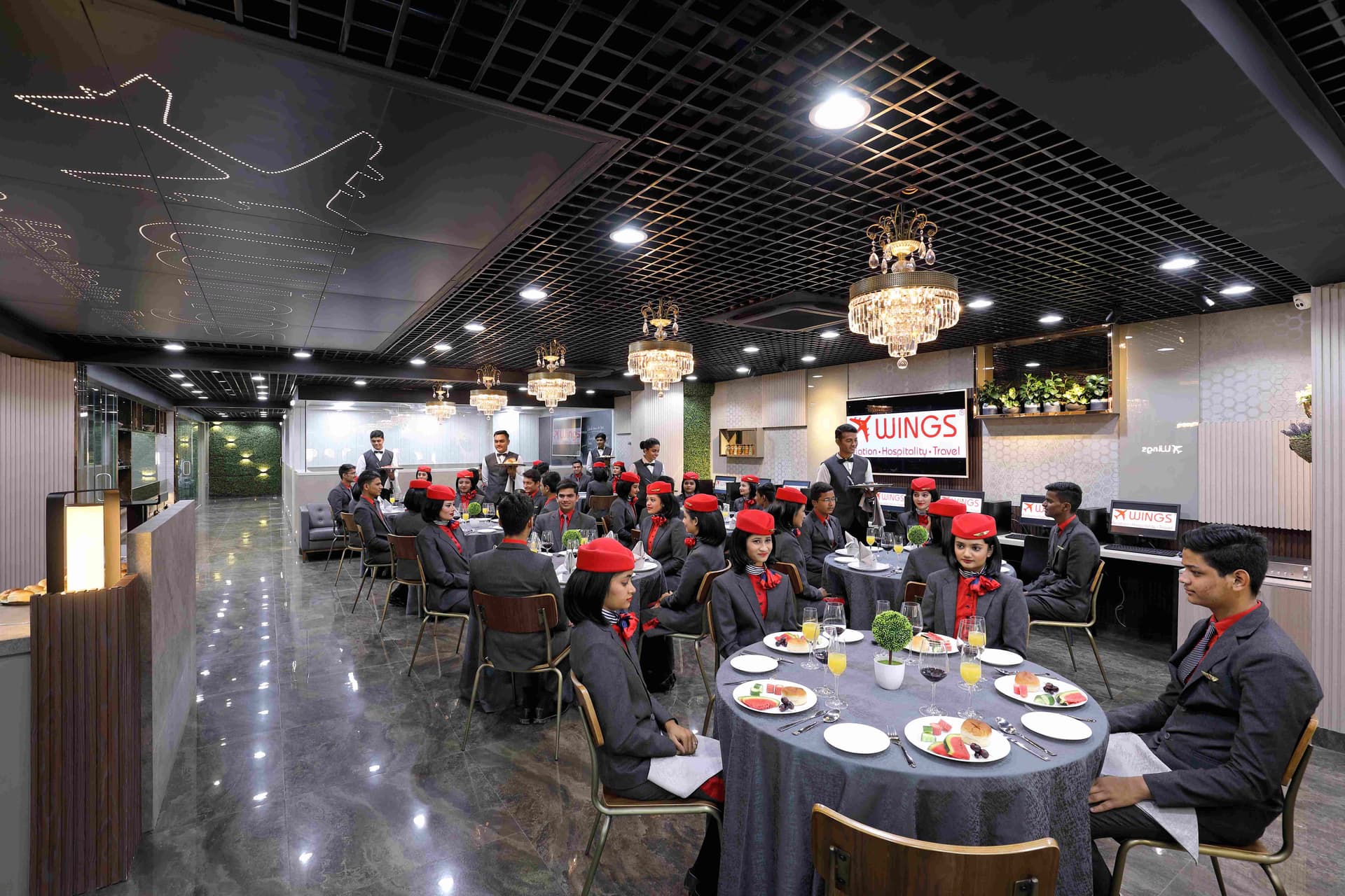 Fine-dine restaurant service standards practised by hotel-management students at Wings Institute