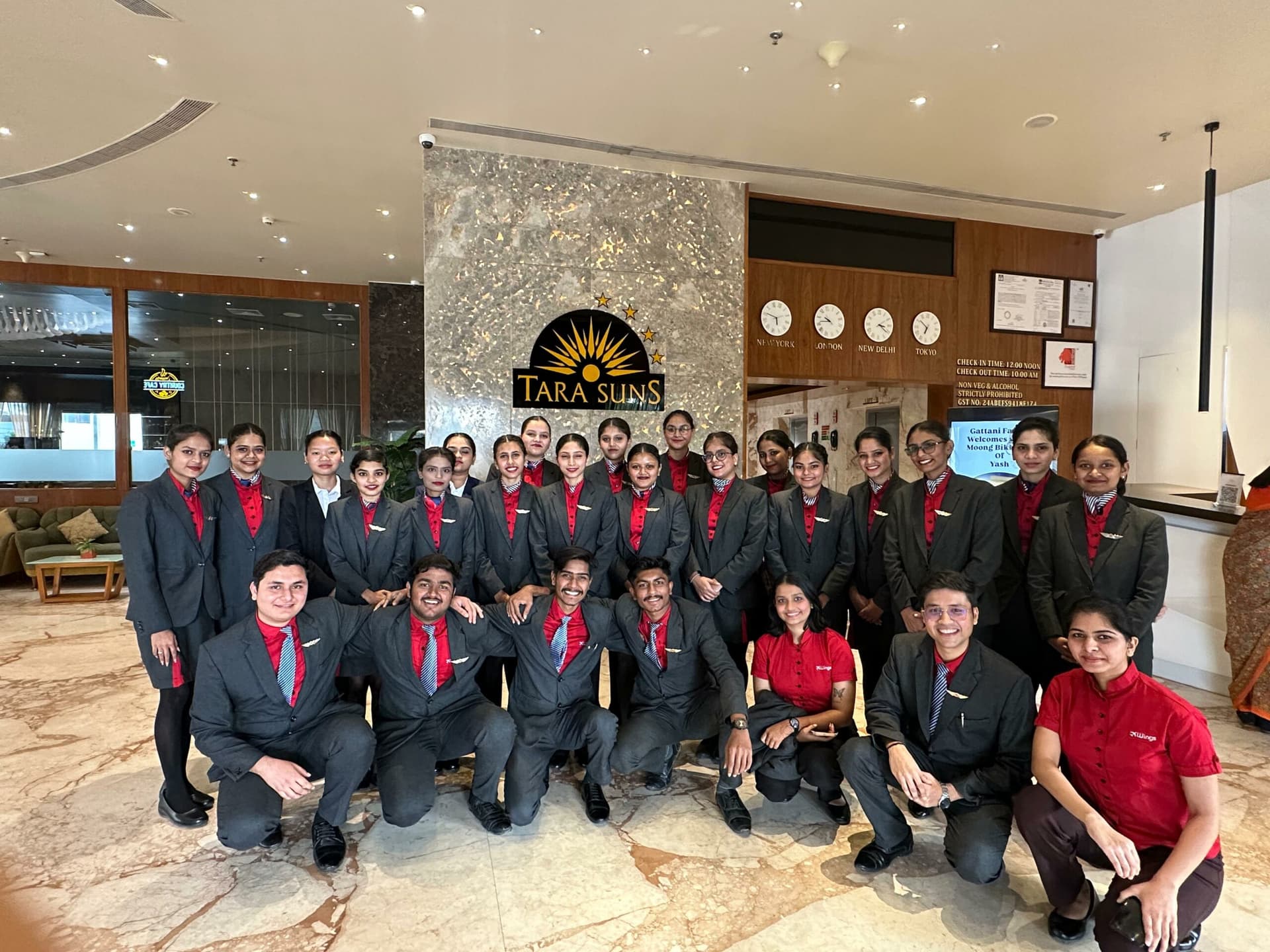 Wings Institute hospitality student during 5-star hotel internship practical training Gujarat