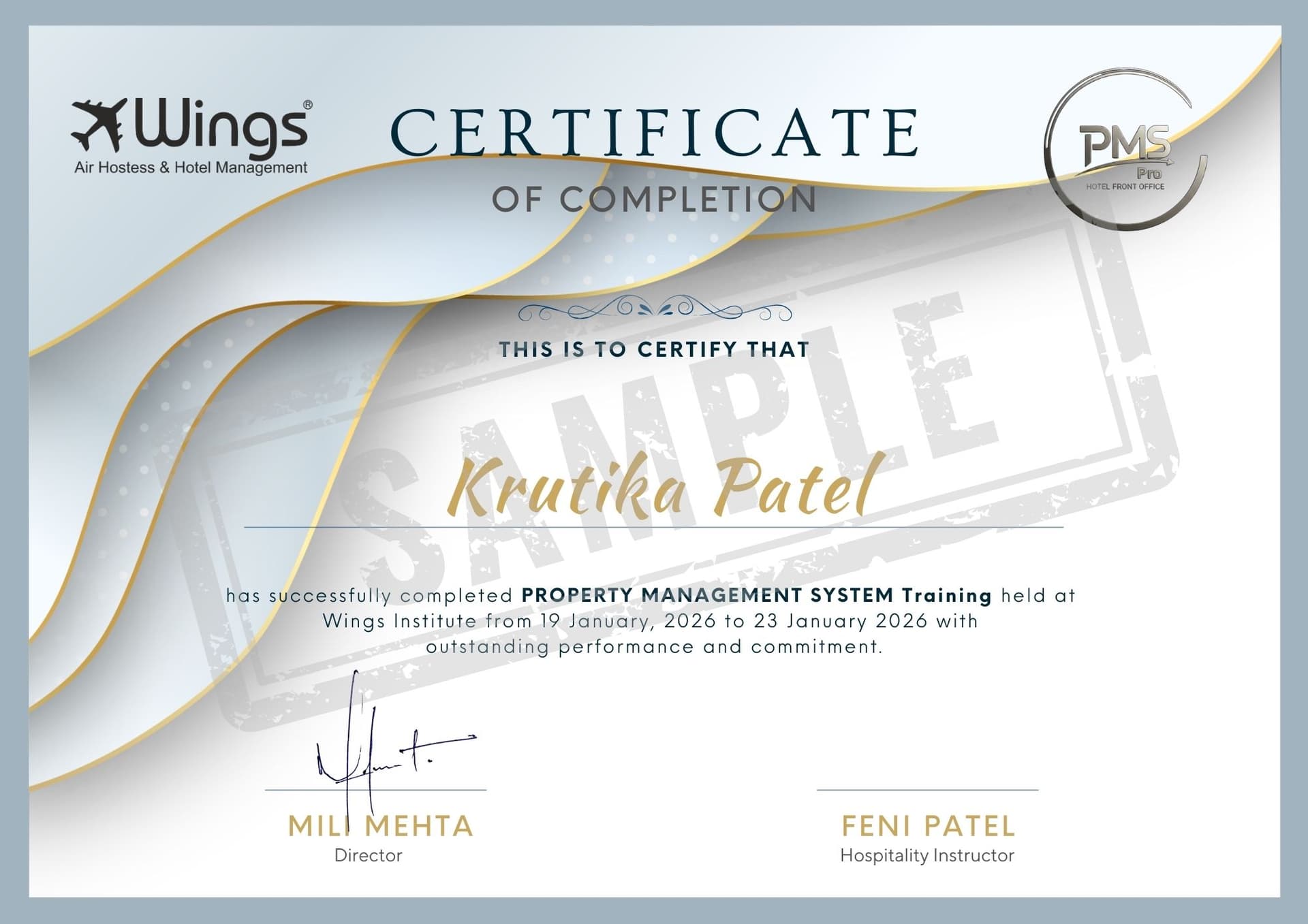 Property Management System Certificate