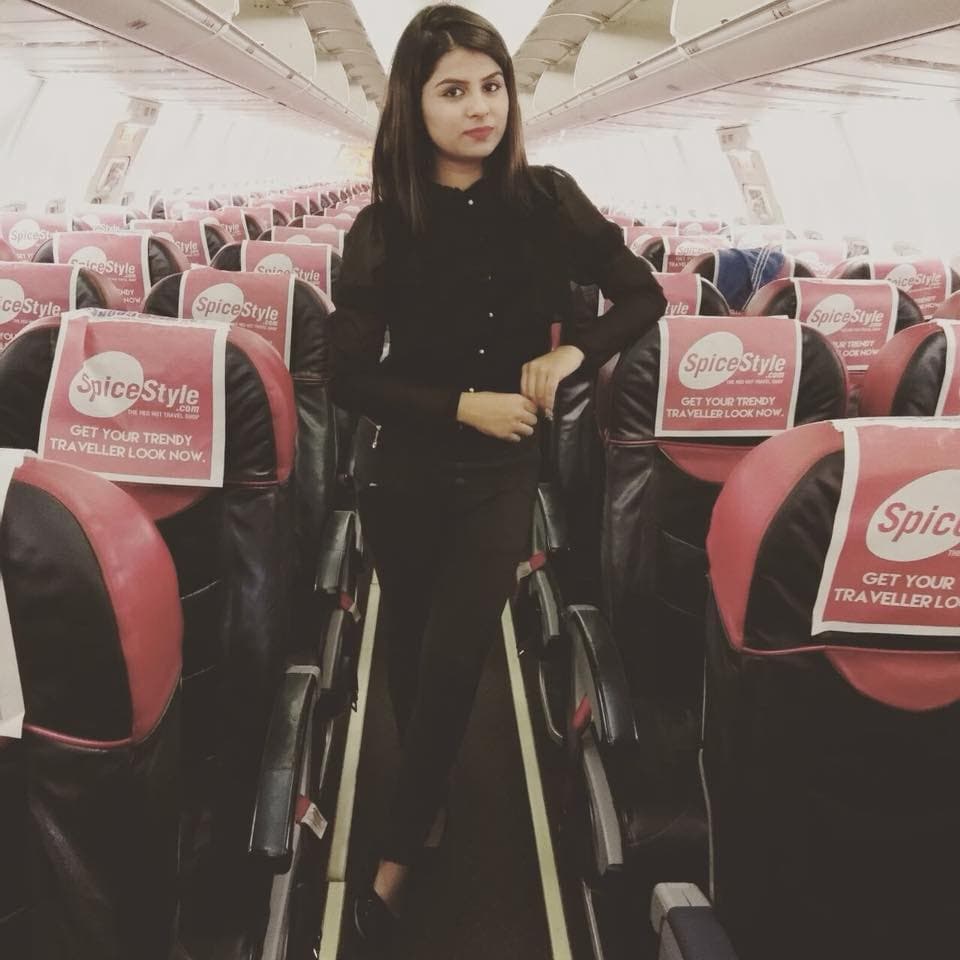 Disha Dhanwani, Wings Institute alumnus working as Cabin Crew at SpiceJet