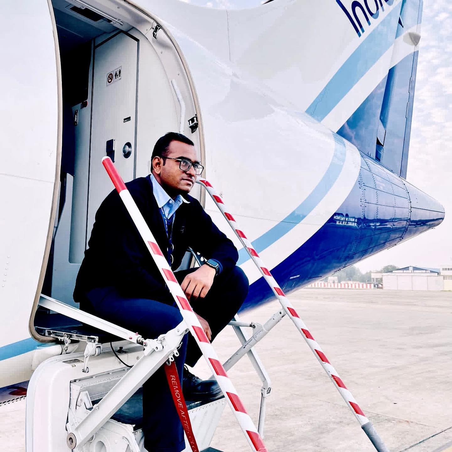 Pritesh Patel, Wings Institute alumnus working as Ground Staff at IndiGo Airlines