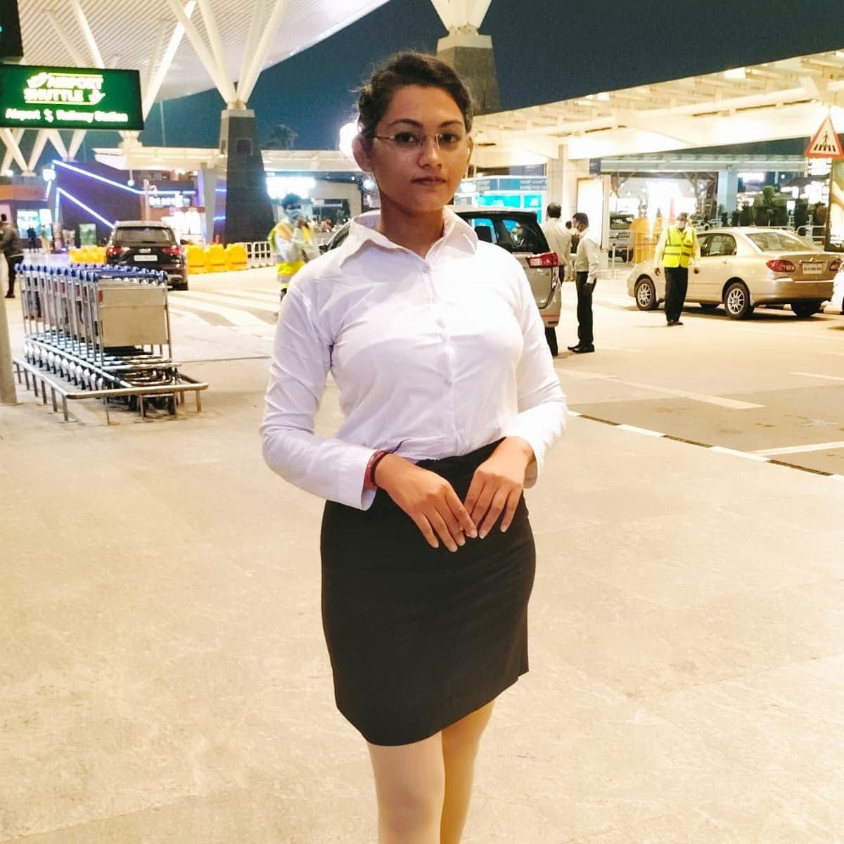 Priyanshi Chauhan, Wings Institute alumnus working as Lounge Staff at Bengaluru International Airport