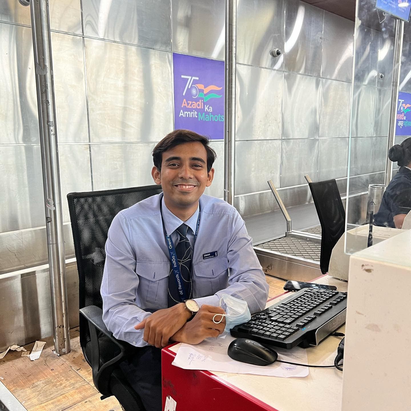 Samir Khan, Wings Institute alumnus working as Ground Staff at IndiGo Airlines