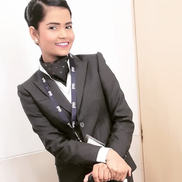 Unnati Patel, Wings Institute alumnus working as Cabin Crew at Go Air