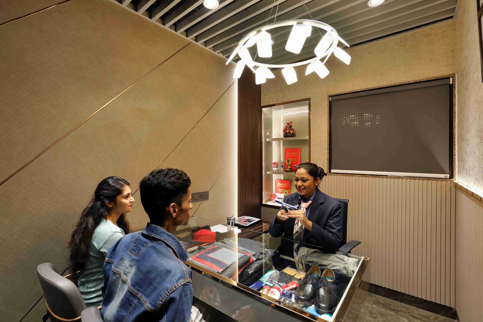Spoken-English and interview-skills coaching for cabin-crew candidates at Wings Institute