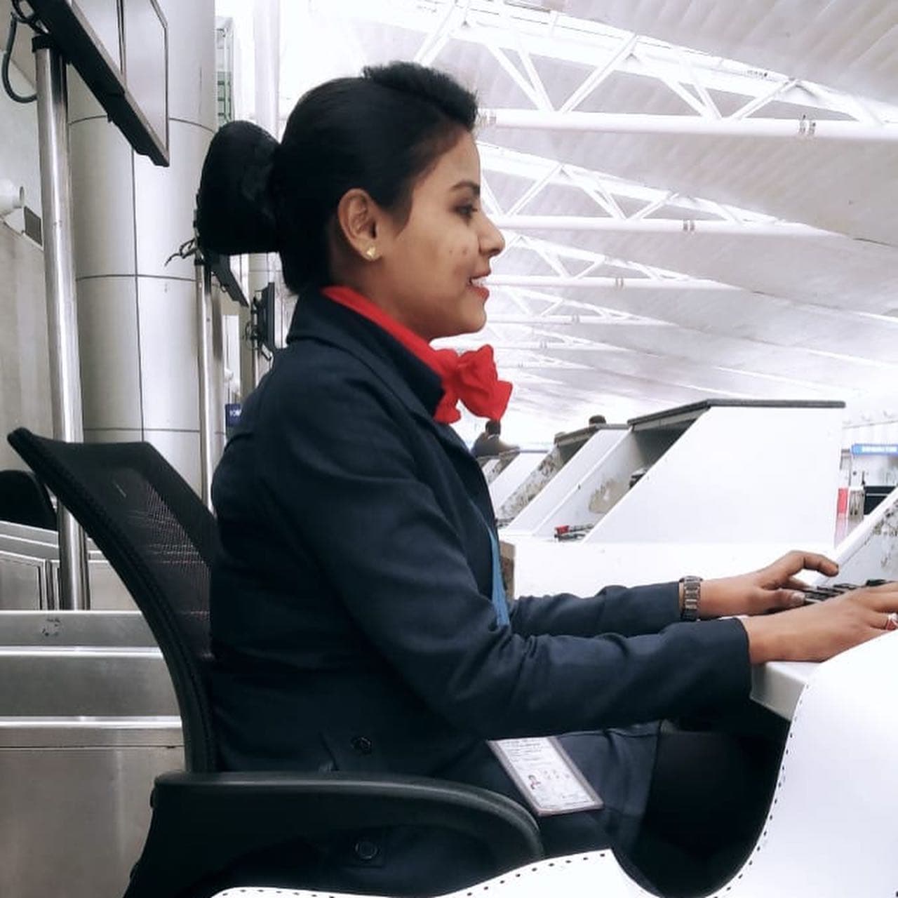 Neha Bariya, Wings Institute alumnus working as Ground Staff at Air Arabia