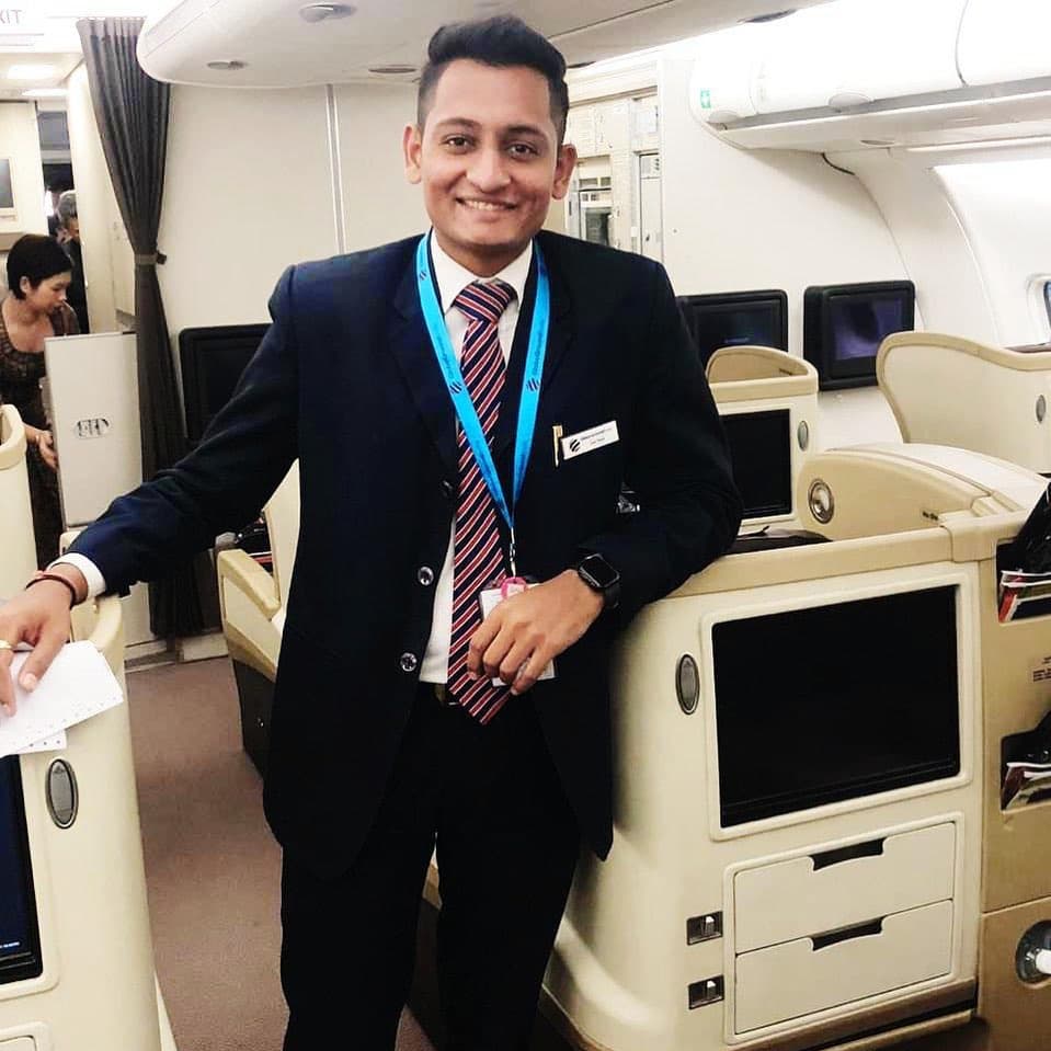 Zeel Patel, Wings Institute alumnus working as Aviation Staff at Singapore Airlines
