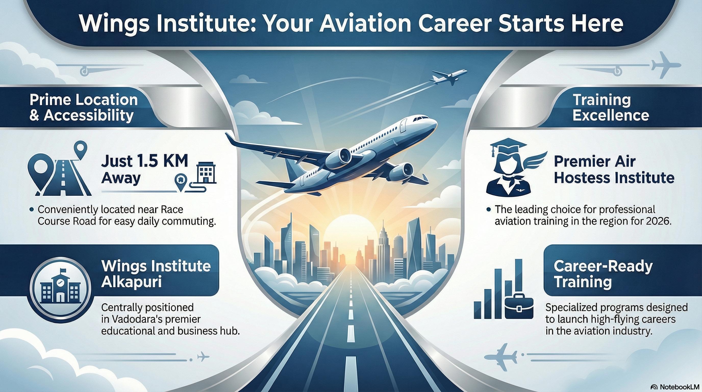 Air Hostess Training Institute Near Race Course Road Vadodara 2026: Wings Institute Alkapuri — Just 1.5 km Away - Wings Institute Cabin Crew guide