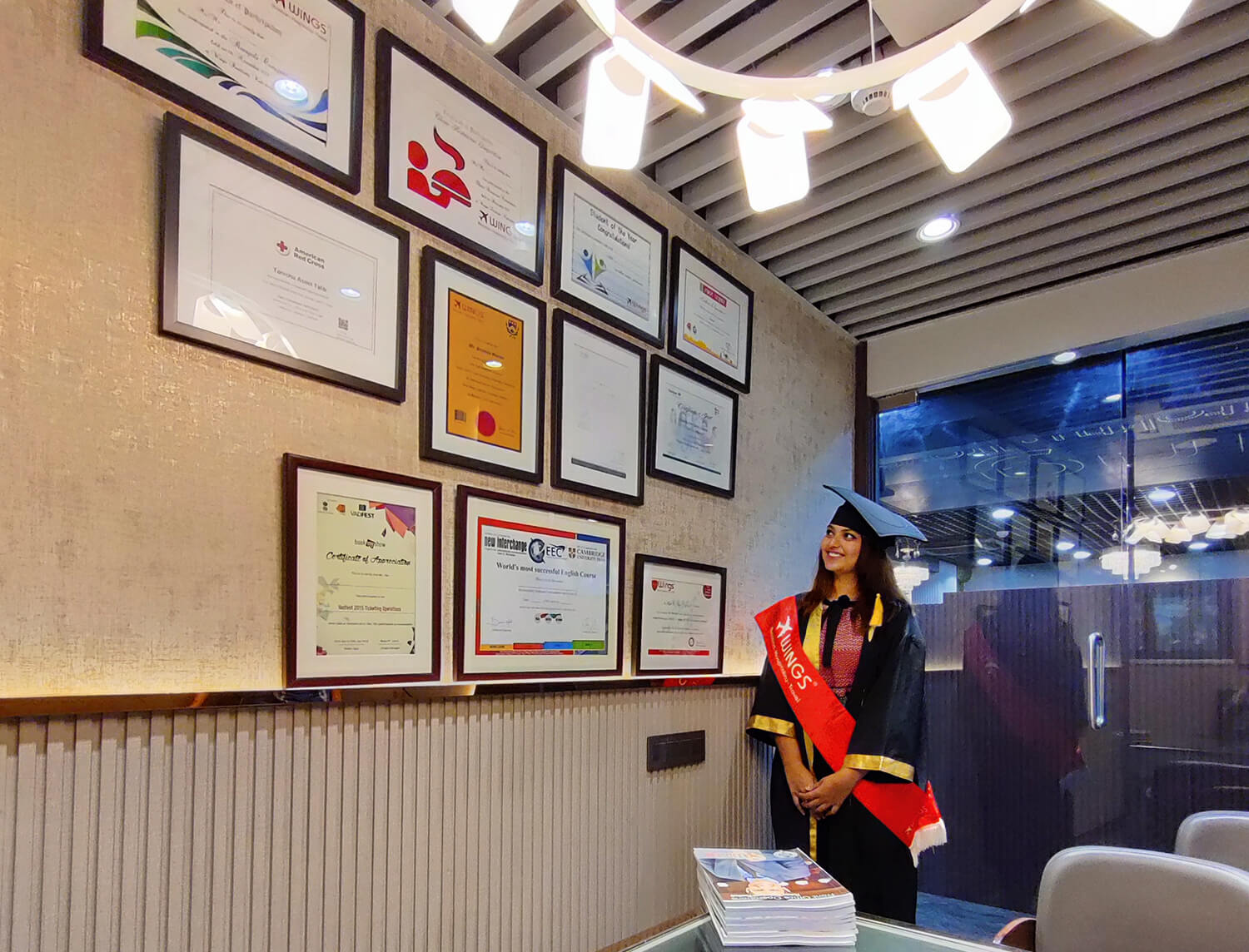 The Credibility Wall - Our Legacy of Success facility at Wings Institute Vadodara campus