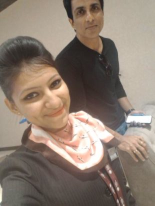 Mili Patel working at Hyderabad International Airport