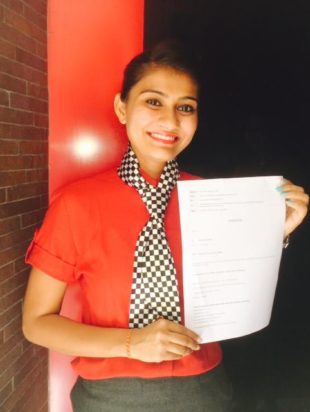 Rachna Patel hired at the Hyderabad International Airport.