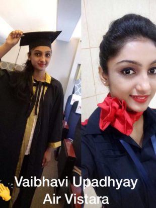 Vaibhavi Upadhyay hired by Air Vistara